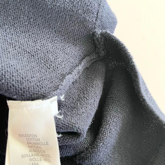 Cyrillus Navy Brown Striped Wool Boat Neck Long Sleeve Pullover Sweater Size M - Picture 8 of 8